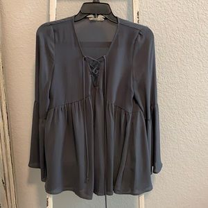 Grey Long Sleeve Top